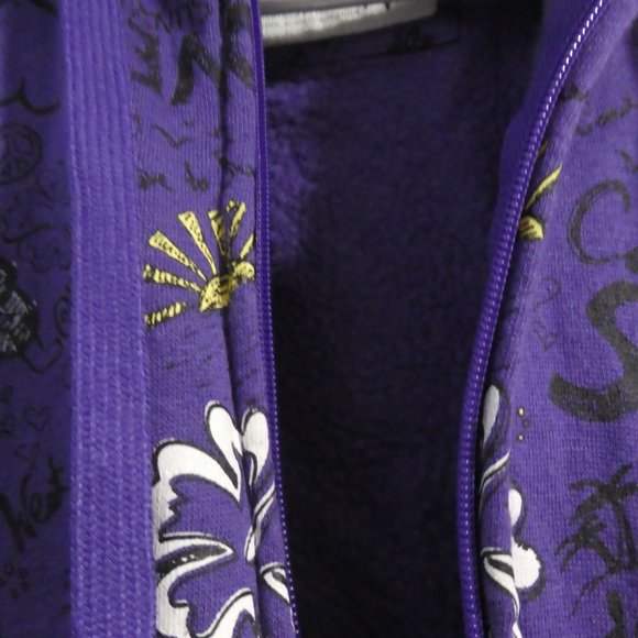 360 SURF | medium | Zip-Up Graphic Purple Hooded Sweatshirt | Hoodie | NWOT - Picture 12 of 16